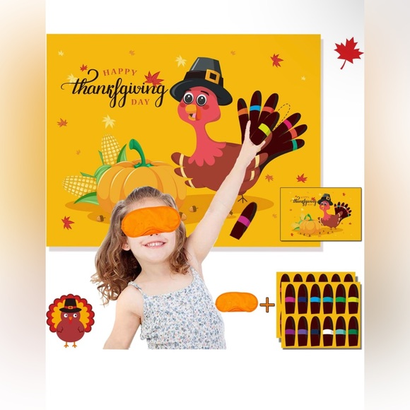 Funnlot Other - Thanksgiving Party Games for Kids Thanksgiving Games Pin The Tail on the Turkey